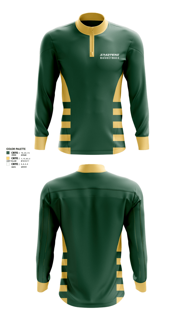 Quarter Zip Jacket, Spartens, Men's Basketball, Teamtime, Team time, sublimation, custom sports apparel, team uniforms, spirit wear, spiritwear, sports uniforms, custom shirts, team store, custom team store, fundraiser sports, apparel fundraiser