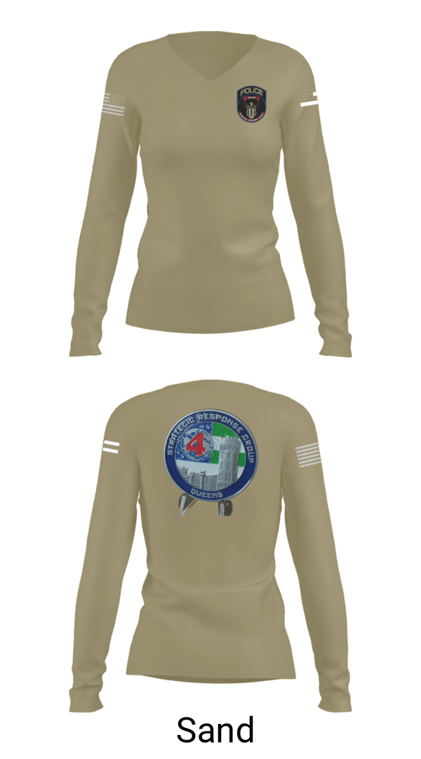 Women's Long Sleeve Vneck Shirt, SRG 4, Police, Teamtime, Team time, sublimation, custom sports apparel, team uniforms, spirit wear, spiritwear, sports uniforms, custom shirts, team store, custom team store, fundraiser sports, apparel fundraiser