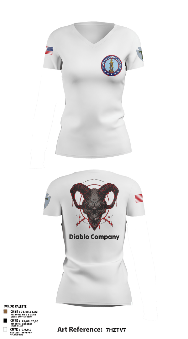 Women's Short Sleeve Vneck Shirt, Delta Company 3-144th Infantry, National Guard, Teamtime, Team time, sublimation, custom sports apparel, team uniforms, spirit wear, spiritwear, sports uniforms, custom shirts, team store, custom team store, fundraiser sports, apparel fundraiser