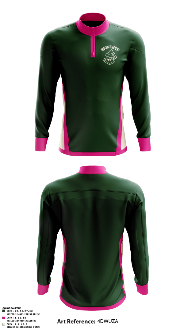 Quarter Zip Jacket, Grinches, Men's Basketball, Teamtime, Team time, sublimation, custom sports apparel, team uniforms, spirit wear, spiritwear, sports uniforms, custom shirts, team store, custom team store, fundraiser sports, apparel fundraiser