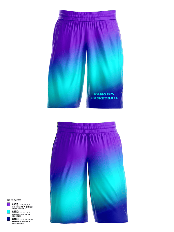 Mens Basketball Shorts, Rangers, Men's Basketball, Teamtime, Team time, sublimation, custom sports apparel, team uniforms, spirit wear, spiritwear, sports uniforms, custom shirts, team store, custom team store, fundraiser sports, apparel fundraiser