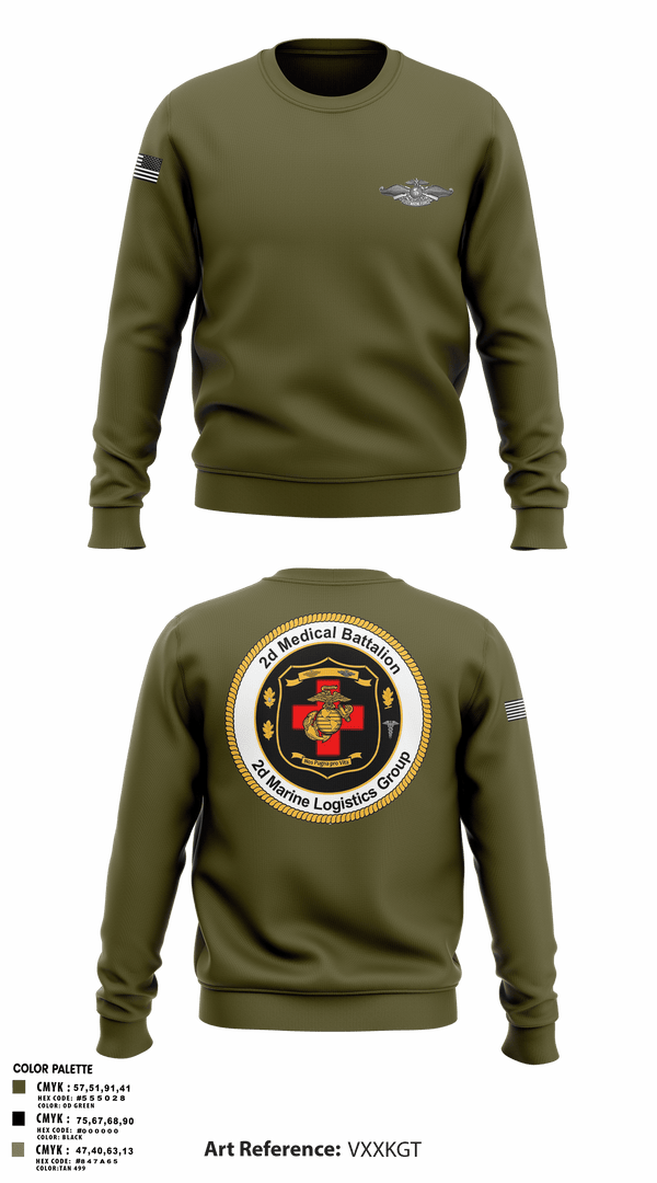 Crew Neck Sweatshirt, 2D MED BN, 2FSSG, 2MARFORLANT, Navy, Teamtime, Team time, sublimation, custom sports apparel, team uniforms, spirit wear, spiritwear, sports uniforms, custom shirts, team store, custom team store, fundraiser sports, apparel fundraiser