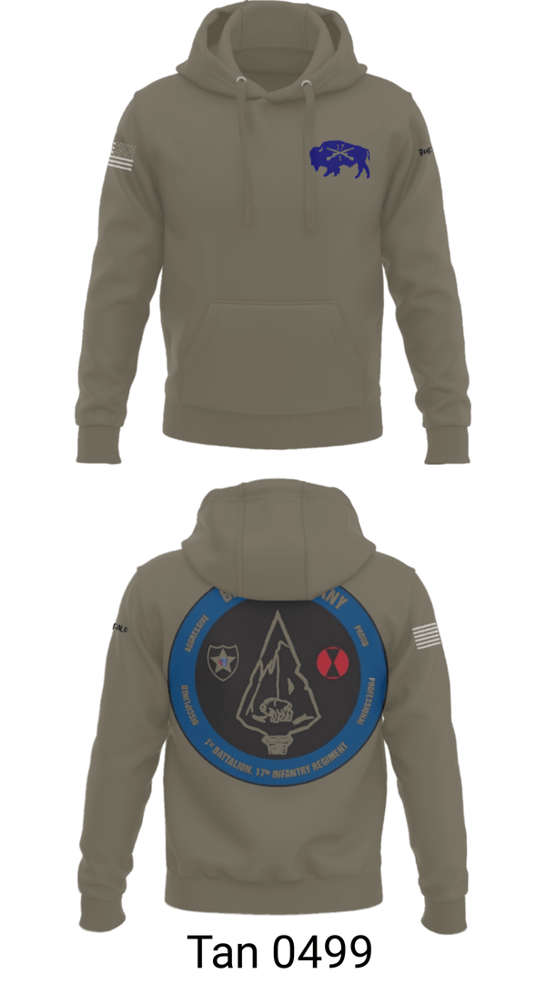 Hoodie, Battle company 1-17IN, Army, Teamtime, Team time, sublimation, custom sports apparel, team uniforms, spirit wear, spiritwear, sports uniforms, custom shirts, team store, custom team store, fundraiser sports, apparel fundraiser