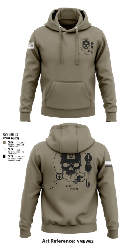 Hoodie, 374TH CECI, Army, Teamtime, Team time, sublimation, custom sports apparel, team uniforms, spirit wear, spiritwear, sports uniforms, custom shirts, team store, custom team store, fundraiser sports, apparel fundraiser