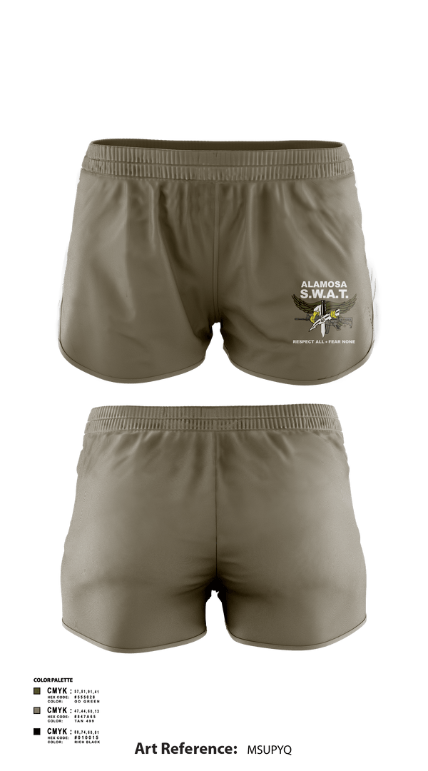 Women's Shorts, Alamosa SWAT Team, Police, Teamtime, Team time, sublimation, custom sports apparel, team uniforms, spirit wear, spiritwear, sports uniforms, custom shirts, team store, custom team store, fundraiser sports, apparel fundraiser