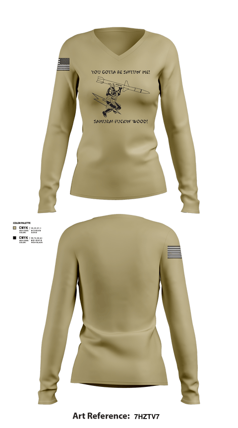 Women's Long Sleeve Vneck Shirt, 14 FS, Air Force, Teamtime, Team time, sublimation, custom sports apparel, team uniforms, spirit wear, spiritwear, sports uniforms, custom shirts, team store, custom team store, fundraiser sports, apparel fundraiser