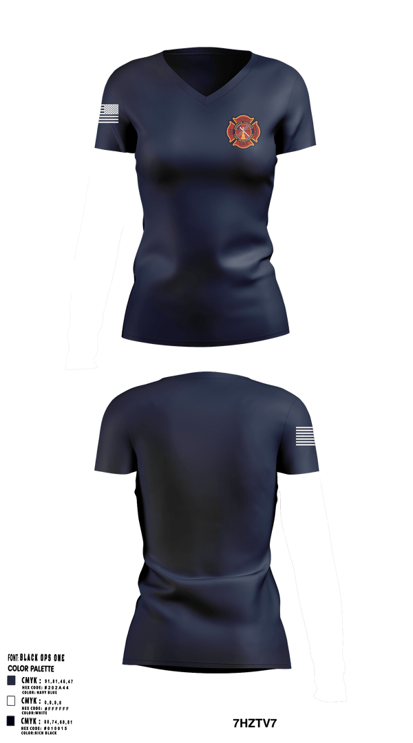 Women's Short Sleeve Vneck Shirt, Fayette County Fire & Rescue, Fire Department, Teamtime, Team time, sublimation, custom sports apparel, team uniforms, spirit wear, spiritwear, sports uniforms, custom shirts, team store, custom team store, fundraiser sports, apparel fundraiser