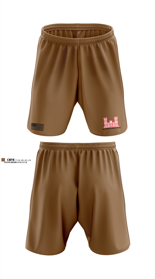 Athletic Shorts With Pockets, 836 Engineer Company SAPPER, , Teamtime, Team time, sublimation, custom sports apparel, team uniforms, spirit wear, spiritwear, sports uniforms, custom shirts, team store, custom team store, fundraiser sports, apparel fundraiser