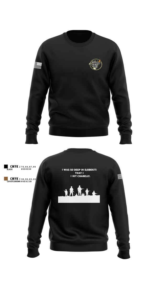 Crew Neck Sweatshirt, Eco 2/160th SOAR (Abn), Army, Teamtime, Team time, sublimation, custom sports apparel, team uniforms, spirit wear, spiritwear, sports uniforms, custom shirts, team store, custom team store, fundraiser sports, apparel fundraiser