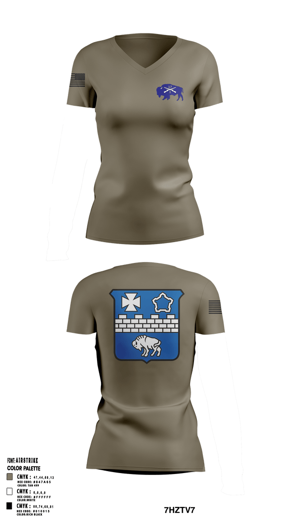 Women's Short Sleeve Vneck Shirt, 1-17 Infantry Regiment, Army, Teamtime, Team time, sublimation, custom sports apparel, team uniforms, spirit wear, spiritwear, sports uniforms, custom shirts, team store, custom team store, fundraiser sports, apparel fundraiser