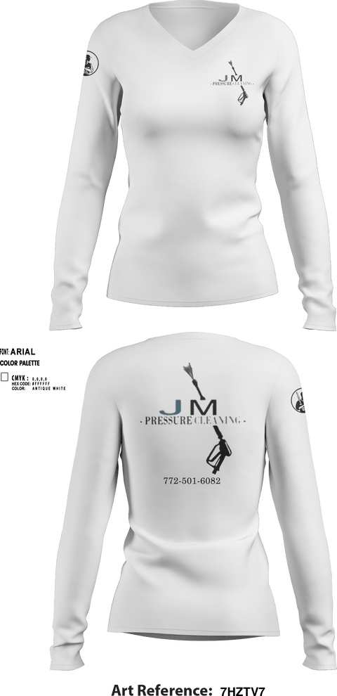 Women's Long Sleeve Vneck Shirt, JM Pressure CleaningJM Pressure Cleaning, , Teamtime, Team time, sublimation, custom sports apparel, team uniforms, spirit wear, spiritwear, sports uniforms, custom shirts, team store, custom team store, fundraiser sports, apparel fundraiser