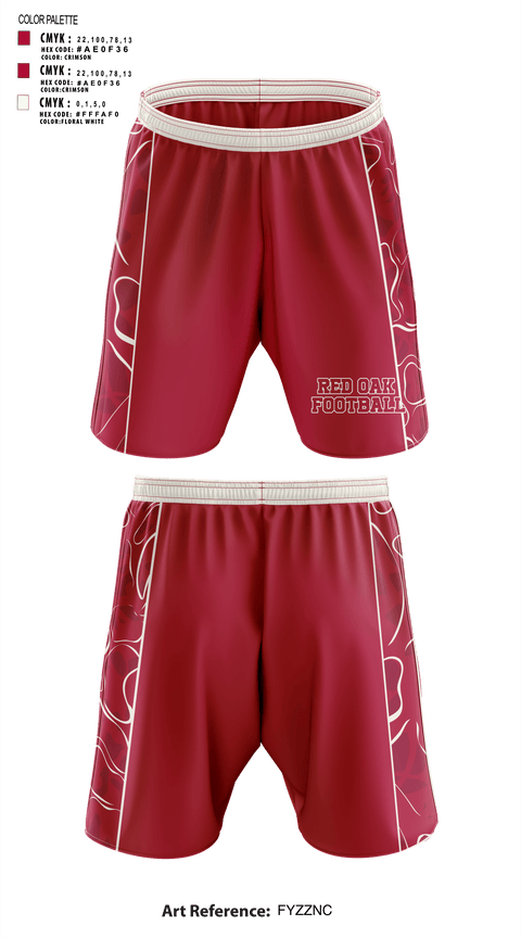 Athletic Shorts With Pockets, Red oak, Football, Teamtime, Team time, sublimation, custom sports apparel, team uniforms, spirit wear, spiritwear, sports uniforms, custom shirts, team store, custom team store, fundraiser sports, apparel fundraiser