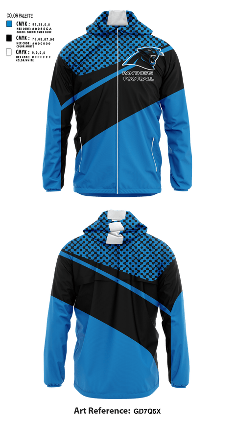 Windbreaker, Panthers, Football, Teamtime, Team time, sublimation, custom sports apparel, team uniforms, spirit wear, spiritwear, sports uniforms, custom shirts, team store, custom team store, fundraiser sports, apparel fundraiser