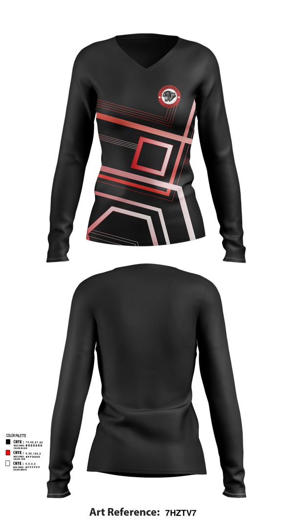 Women's Long Sleeve Vneck Shirt, Parma High School Soccer, Women's Soccer, Teamtime, Team time, sublimation, custom sports apparel, team uniforms, spirit wear, spiritwear, sports uniforms, custom shirts, team store, custom team store, fundraiser sports, apparel fundraiser