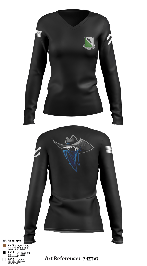 Women's Long Sleeve Vneck Shirt, A-Co 2-69AR, Army, Teamtime, Team time, sublimation, custom sports apparel, team uniforms, spirit wear, spiritwear, sports uniforms, custom shirts, team store, custom team store, fundraiser sports, apparel fundraiser
