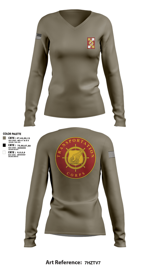 Women's Long Sleeve Vneck Shirt, 993rd Transportation Company, Army, Teamtime, Team time, sublimation, custom sports apparel, team uniforms, spirit wear, spiritwear, sports uniforms, custom shirts, team store, custom team store, fundraiser sports, apparel fundraiser