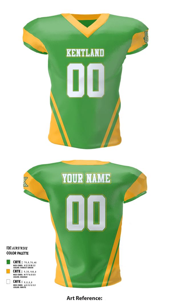 Football Jersey, Kentland, Football, Teamtime, Team time, sublimation, custom sports apparel, team uniforms, spirit wear, spiritwear, sports uniforms, custom shirts, team store, custom team store, fundraiser sports, apparel fundraiser
