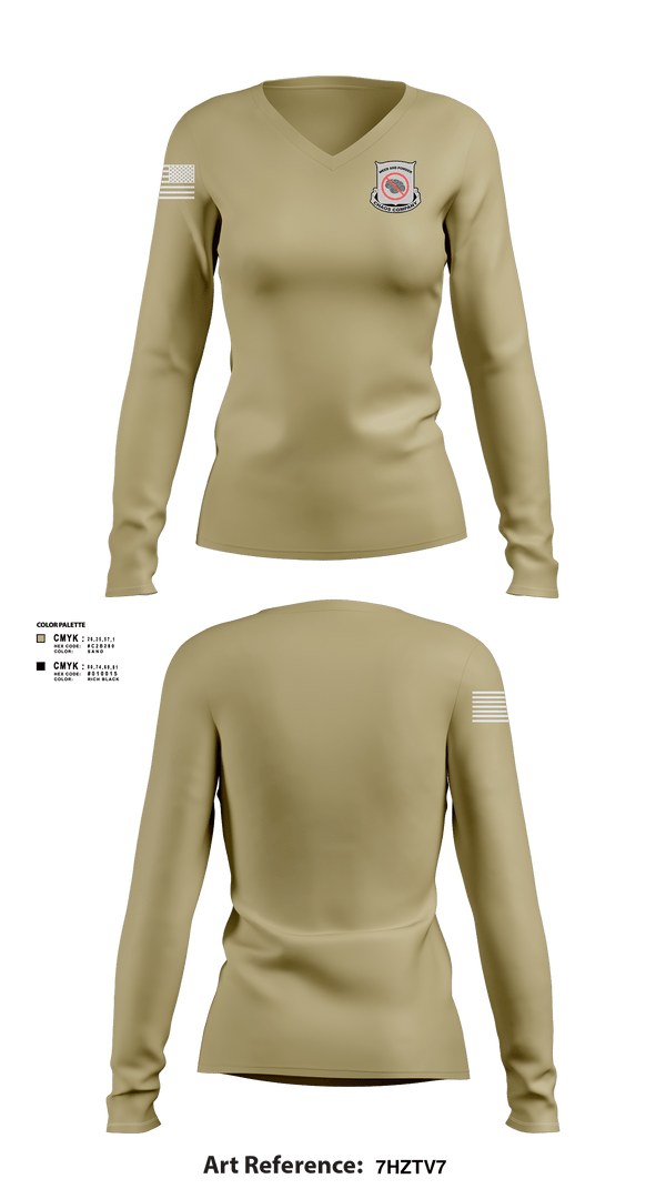 Women's Long Sleeve Vneck Shirt, Weed and Powder, Army, Teamtime, Team time, sublimation, custom sports apparel, team uniforms, spirit wear, spiritwear, sports uniforms, custom shirts, team store, custom team store, fundraiser sports, apparel fundraiser