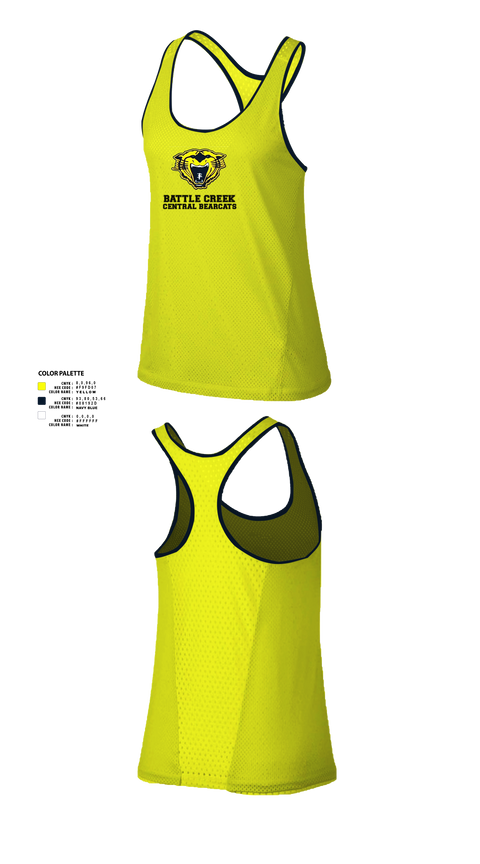 Women's Track Singlet, Battle Creek Central Bearcats Flag Football, Track & Field, Teamtime, Team time, sublimation, custom sports apparel, team uniforms, spirit wear, spiritwear, sports uniforms, custom shirts, team store, custom team store, fundraiser sports, apparel fundraiser