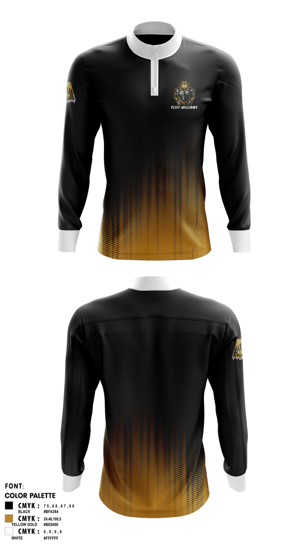 Quarter Zip Jacket, Cliff WilliamsCliff Williams, , Teamtime, Team time, sublimation, custom sports apparel, team uniforms, spirit wear, spiritwear, sports uniforms, custom shirts, team store, custom team store, fundraiser sports, apparel fundraiser