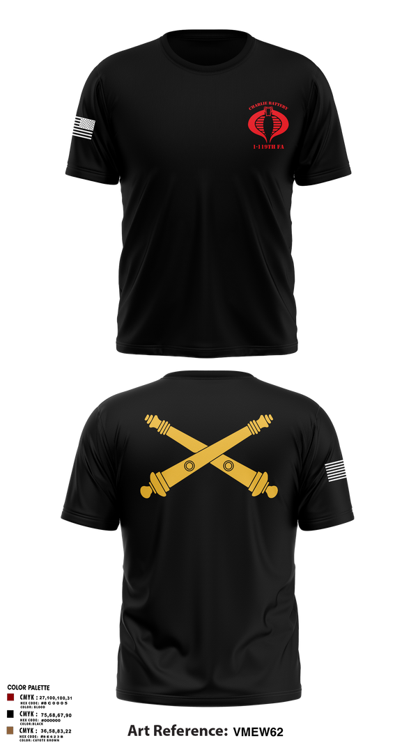 Old School Cotton Feel Shirt, Charlie Battery, 1-119th FA, , Teamtime, Team time, sublimation, custom sports apparel, team uniforms, spirit wear, spiritwear, sports uniforms, custom shirts, team store, custom team store, fundraiser sports, apparel fundraiser