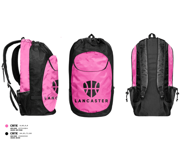 Gear Bag, Lancaster, Women's Basketball, Teamtime, Team time, sublimation, custom sports apparel, team uniforms, spirit wear, spiritwear, sports uniforms, custom shirts, team store, custom team store, fundraiser sports, apparel fundraiser