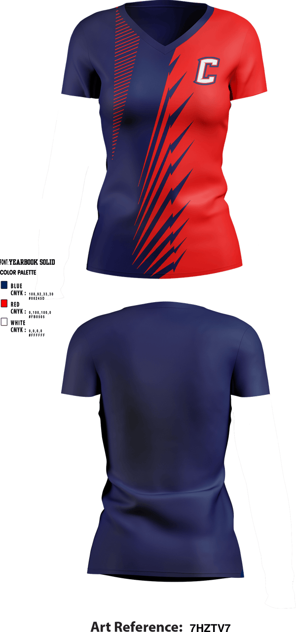 Women's Short Sleeve Vneck Shirt, Hopkins County Central High School Track & Field, Track & Field, Teamtime, Team time, sublimation, custom sports apparel, team uniforms, spirit wear, spiritwear, sports uniforms, custom shirts, team store, custom team store, fundraiser sports, apparel fundraiser