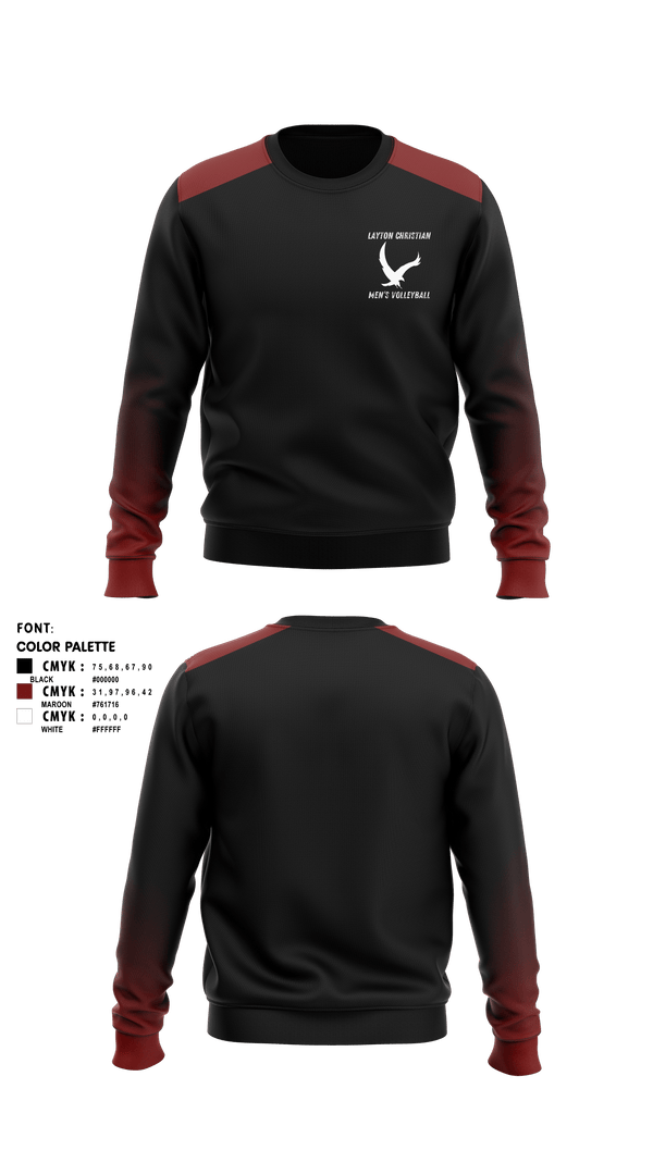 Crew Neck Sweatshirt, Eagles, Men's Volleyball, Teamtime, Team time, sublimation, custom sports apparel, team uniforms, spirit wear, spiritwear, sports uniforms, custom shirts, team store, custom team store, fundraiser sports, apparel fundraiser