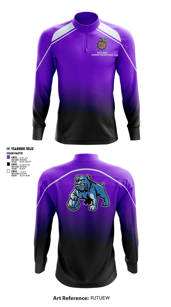Quarter Zip Jacket, wild dogs, Women's Basketball, Teamtime, Team time, sublimation, custom sports apparel, team uniforms, spirit wear, spiritwear, sports uniforms, custom shirts, team store, custom team store, fundraiser sports, apparel fundraiser