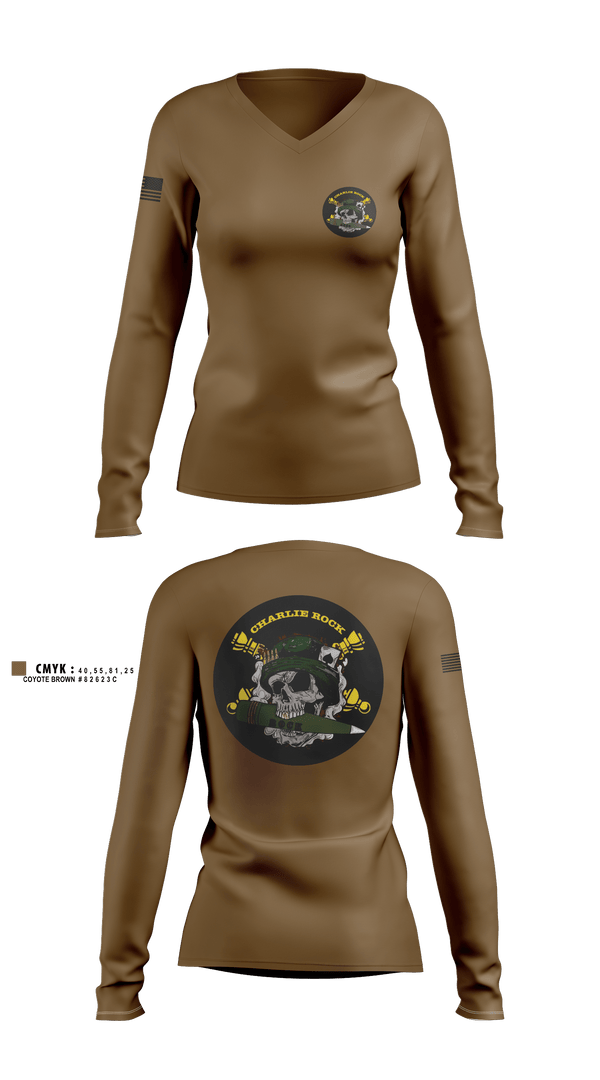 Women's Long Sleeve Vneck Shirt, Charlie rock, Army, Teamtime, Team time, sublimation, custom sports apparel, team uniforms, spirit wear, spiritwear, sports uniforms, custom shirts, team store, custom team store, fundraiser sports, apparel fundraiser
