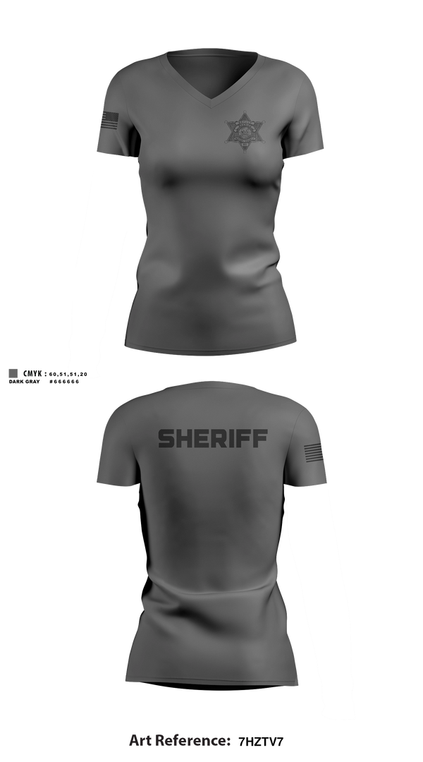 Wetzel County Sheriff Women's Short Sleeve V-neck Shirt - 21