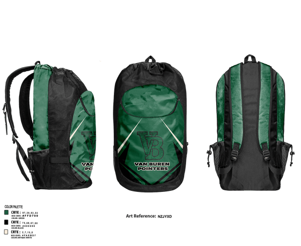 Gear Bag, Van Buren Pointers, Football, Teamtime, Team time, sublimation, custom sports apparel, team uniforms, spirit wear, spiritwear, sports uniforms, custom shirts, team store, custom team store, fundraiser sports, apparel fundraiser
