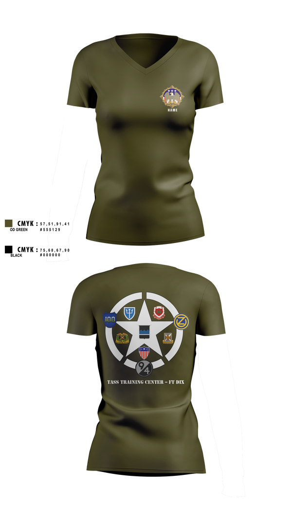 Women's Short Sleeve Vneck Shirt, 80th TC, TTC-Dix, Army, Teamtime, Team time, sublimation, custom sports apparel, team uniforms, spirit wear, spiritwear, sports uniforms, custom shirts, team store, custom team store, fundraiser sports, apparel fundraiser