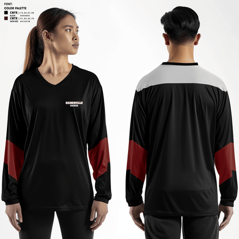 Women's Long Sleeve Vneck Shirt, Gainesville, Men's Soccer, Teamtime, Team time, sublimation, custom sports apparel, team uniforms, spirit wear, spiritwear, sports uniforms, custom shirts, team store, custom team store, fundraiser sports, apparel fundraiser