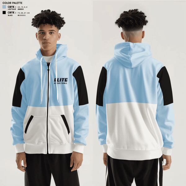 Zip Hoodie, Elite, Men's Basketball, Teamtime, Team time, sublimation, custom sports apparel, team uniforms, spirit wear, spiritwear, sports uniforms, custom shirts, team store, custom team store, fundraiser sports, apparel fundraiser