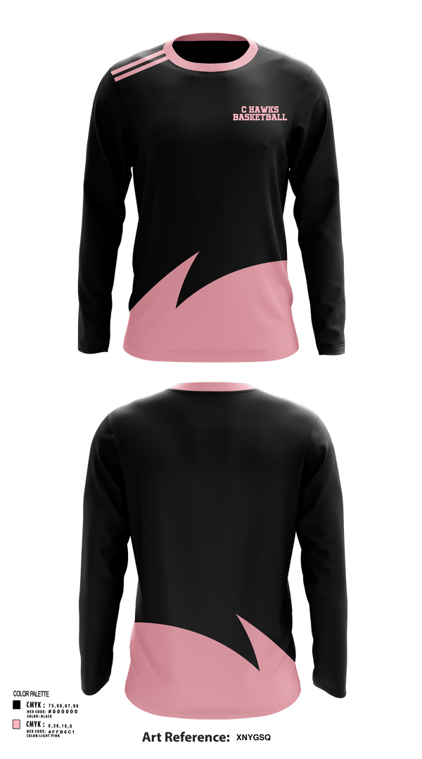 Long Sleeve Performance Shirt, C hawks, Men's Basketball, Teamtime, Team time, sublimation, custom sports apparel, team uniforms, spirit wear, spiritwear, sports uniforms, custom shirts, team store, custom team store, fundraiser sports, apparel fundraiser