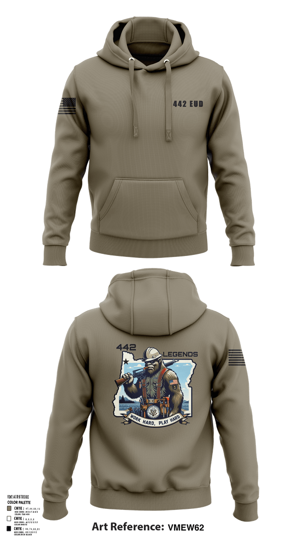 Hoodie, 442 EUD, National Guard, Teamtime, Team time, sublimation, custom sports apparel, team uniforms, spirit wear, spiritwear, sports uniforms, custom shirts, team store, custom team store, fundraiser sports, apparel fundraiser