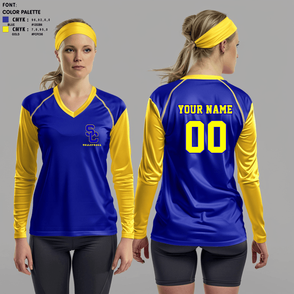 Women's Long Sleeve Vneck Shirt, Scott City R-1 High School Volleyball, Women's Volleyball, Teamtime, Team time, sublimation, custom sports apparel, team uniforms, spirit wear, spiritwear, sports uniforms, custom shirts, team store, custom team store, fundraiser sports, apparel fundraiser
