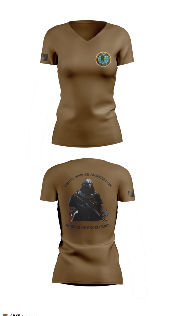 Women's Short Sleeve Vneck Shirt, Center for Security Forces Detachment Chesapeake, Navy, Teamtime, Team time, sublimation, custom sports apparel, team uniforms, spirit wear, spiritwear, sports uniforms, custom shirts, team store, custom team store, fundraiser sports, apparel fundraiser