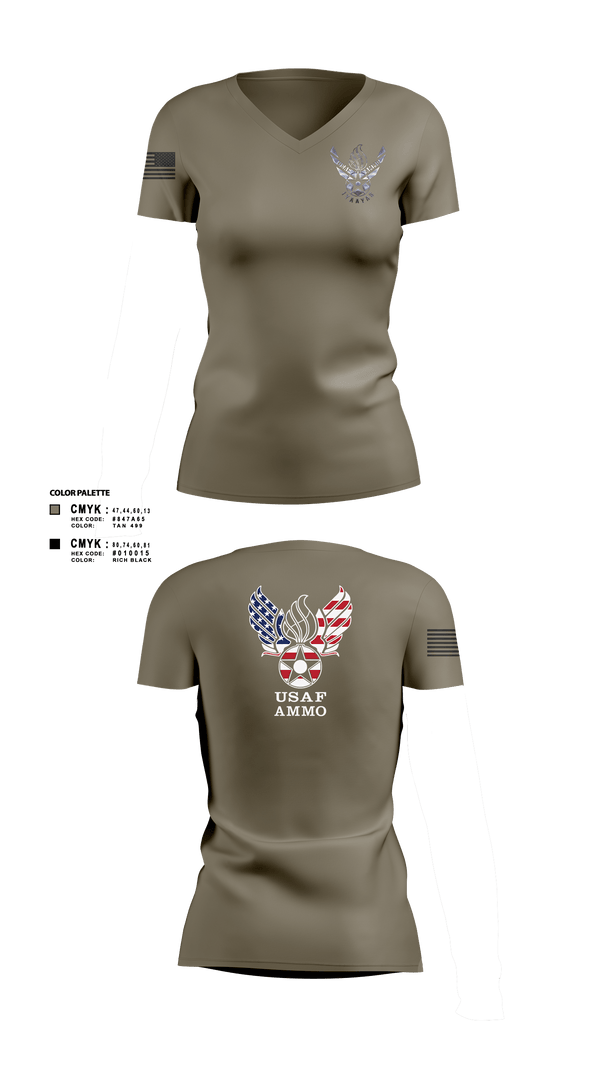 Women's Short Sleeve Vneck Shirt, 7th Munitions Sq, Air Force, Teamtime, Team time, sublimation, custom sports apparel, team uniforms, spirit wear, spiritwear, sports uniforms, custom shirts, team store, custom team store, fundraiser sports, apparel fundraiser