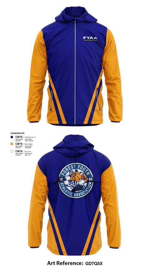Windbreaker, Forest Youth Athletic Association Football, Football, Teamtime, Team time, sublimation, custom sports apparel, team uniforms, spirit wear, spiritwear, sports uniforms, custom shirts, team store, custom team store, fundraiser sports, apparel fundraiser