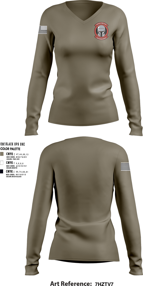 Women's Long Sleeve Vneck Shirt, 637th Chemical Company, National Guard, Teamtime, Team time, sublimation, custom sports apparel, team uniforms, spirit wear, spiritwear, sports uniforms, custom shirts, team store, custom team store, fundraiser sports, apparel fundraiser