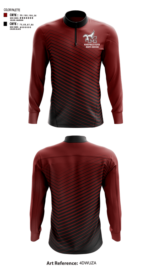 Quarter Zip Jacket, Maryvale flyer, Men's Soccer, Teamtime, Team time, sublimation, custom sports apparel, team uniforms, spirit wear, spiritwear, sports uniforms, custom shirts, team store, custom team store, fundraiser sports, apparel fundraiser