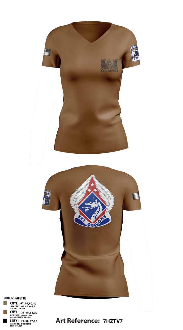 Women's Short Sleeve Vneck Shirt, XVIII ABN G2, Army, Teamtime, Team time, sublimation, custom sports apparel, team uniforms, spirit wear, spiritwear, sports uniforms, custom shirts, team store, custom team store, fundraiser sports, apparel fundraiser