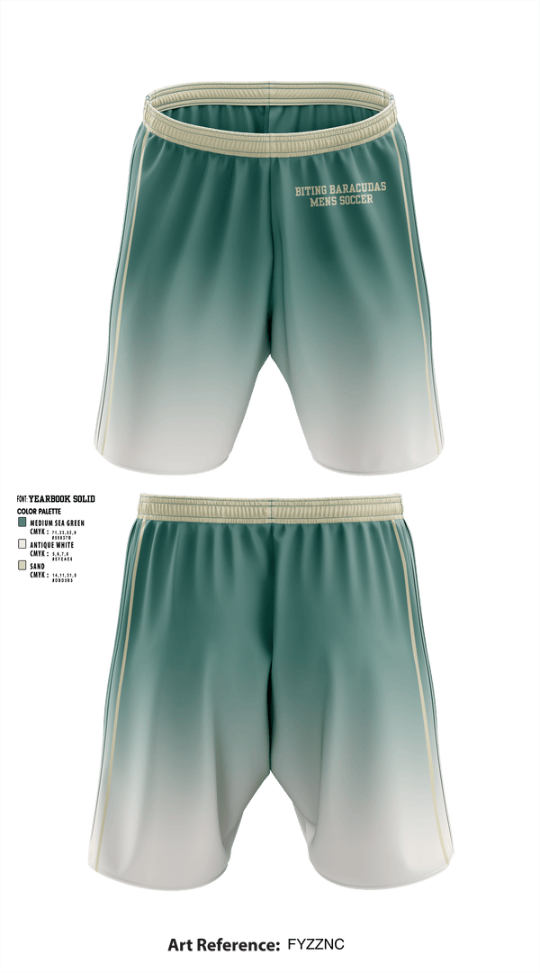 Athletic Shorts With Pockets, Biting Baracudas, Men's Soccer, Teamtime, Team time, sublimation, custom sports apparel, team uniforms, spirit wear, spiritwear, sports uniforms, custom shirts, team store, custom team store, fundraiser sports, apparel fundraiser