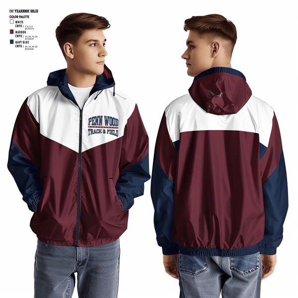 Windbreaker, PENN WOOD Highschool, Track & Field, Teamtime, Team time, sublimation, custom sports apparel, team uniforms, spirit wear, spiritwear, sports uniforms, custom shirts, team store, custom team store, fundraiser sports, apparel fundraiser
