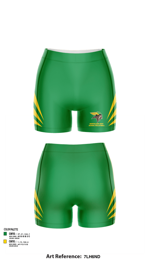 Women's Shorts, Northland High School Volleyball, Women's Volleyball, Teamtime, Team time, sublimation, custom sports apparel, team uniforms, spirit wear, spiritwear, sports uniforms, custom shirts, team store, custom team store, fundraiser sports, apparel fundraiser