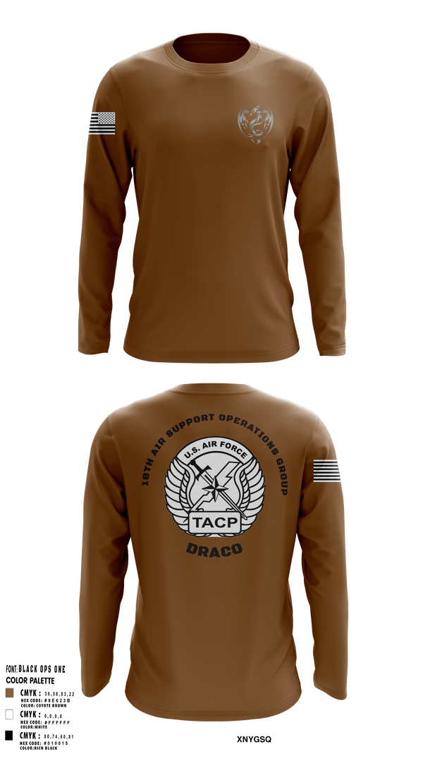 Long Sleeve Performance Shirt, 18th Air Support Operations Group, Air Force, Teamtime, Team time, sublimation, custom sports apparel, team uniforms, spirit wear, spiritwear, sports uniforms, custom shirts, team store, custom team store, fundraiser sports, apparel fundraiser