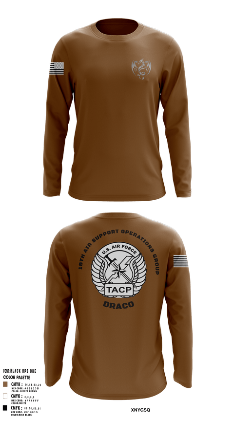 Long Sleeve Performance Shirt, 18th Air Support Operations Group, Air Force, Teamtime, Team time, sublimation, custom sports apparel, team uniforms, spirit wear, spiritwear, sports uniforms, custom shirts, team store, custom team store, fundraiser sports, apparel fundraiser