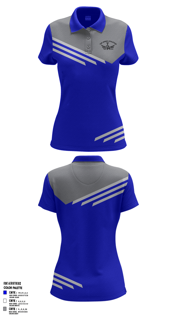 Women's Short Sleeve Performance Polo, Top Speed Athletics, Track & Field, Teamtime, Team time, sublimation, custom sports apparel, team uniforms, spirit wear, spiritwear, sports uniforms, custom shirts, team store, custom team store, fundraiser sports, apparel fundraiser